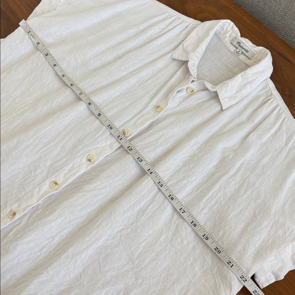 Madewell Linen-Blend Hilltop Shirt in White Size Medium - Picture 8 of 8